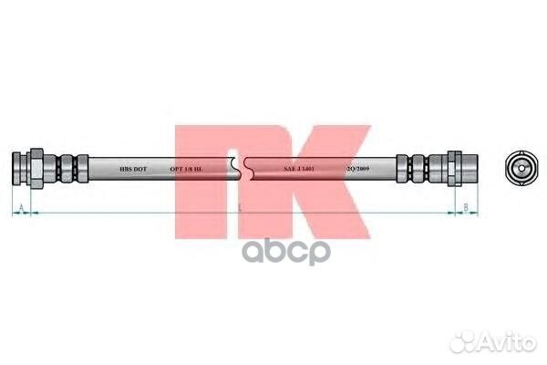 Шланг тормозной VW sharan 480мм 95-10 пер. 8547