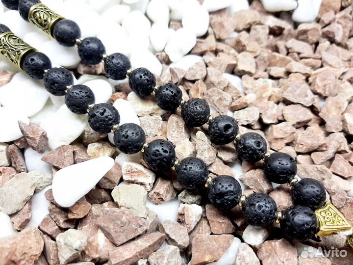 Чётки из натурального вулканического камня 6