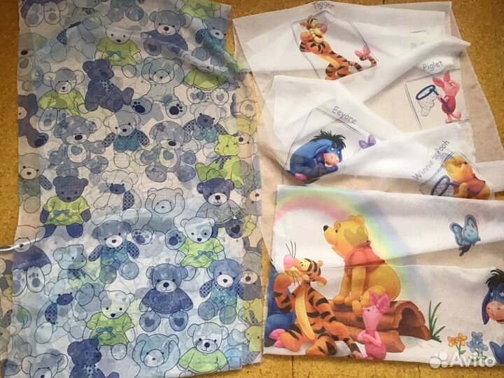 Органза, вуаль, куски с рисунком для руколельниц