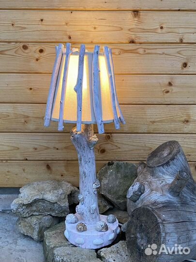 Светильник ночник из дерева Вишня, 55 см