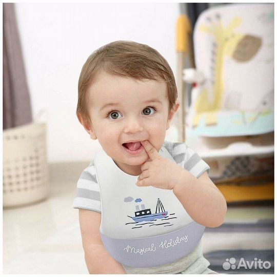 Нагрудник силиконовый+с рукавами Mothercare