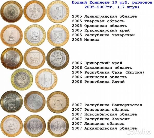 Набор 10 руб. биметалл монет за 350 рублей