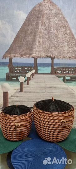 Кашпо из искусственного ротанга