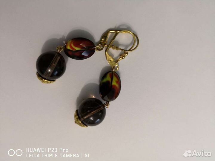 Серьги с натуральными камнями