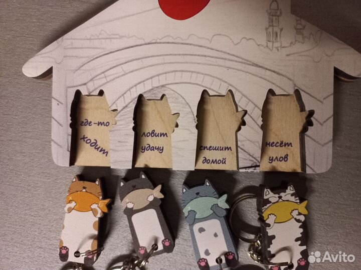 Держатель для ключей с брелками, ключница