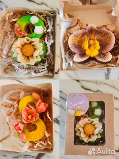 Мыло ручной работы цветы