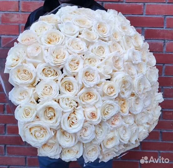 Роза белая Эквадор, букет из белых роз В омске