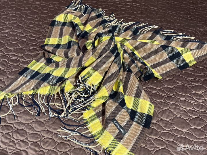 Шарф палантин теплый клетка 102х102