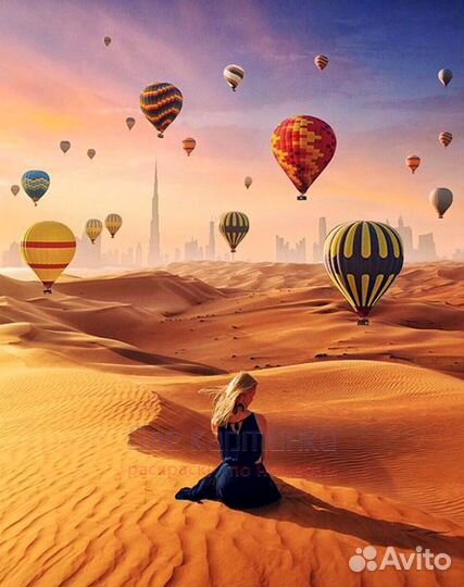 Картина по номерам 40x50 Девушка в пустыне среди в