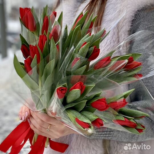Тюльпаны к 8 марта для коллег