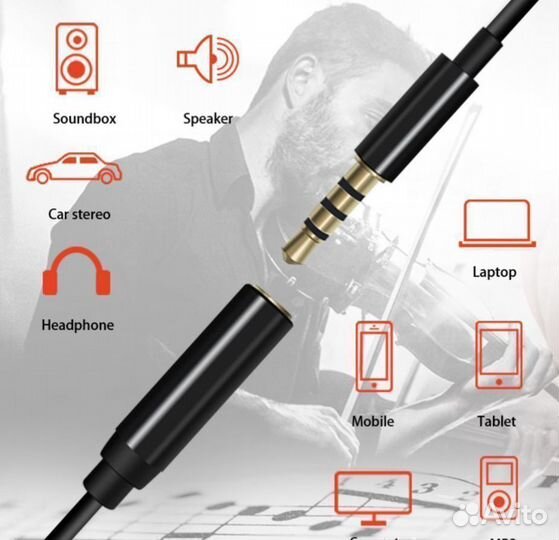 Удлинитель петличного микрофона и наушников 3-10 м