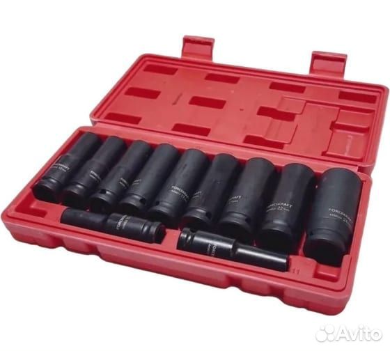 Набор головок 6-гранных ударных, глубоких 11 пр
