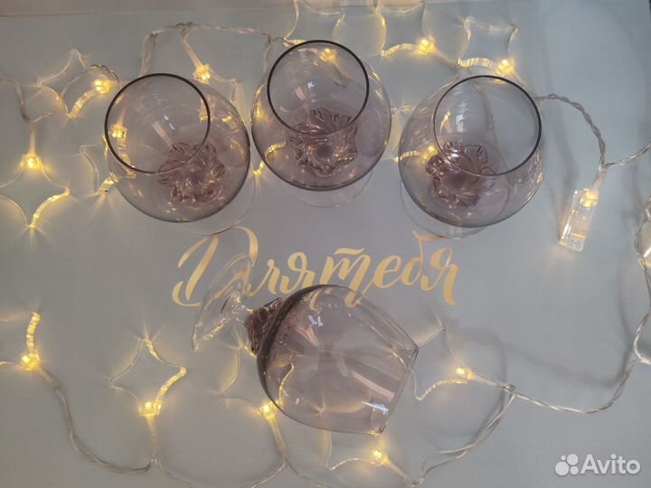 Бокалы рюмки СССР дымчатый хрусталь