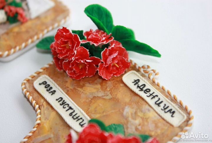 Таблички для цветов из полимерной глины 