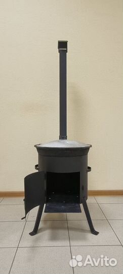 Комплект печь с дымоходом и казан 10л