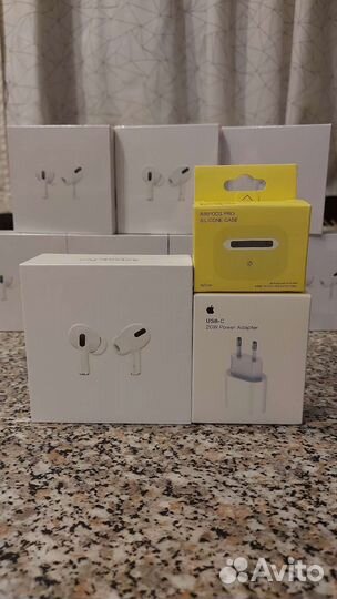 Airpods pro с шумоподавлением + блок 20W + чехол