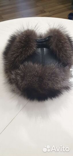 Мужская шапка из енота