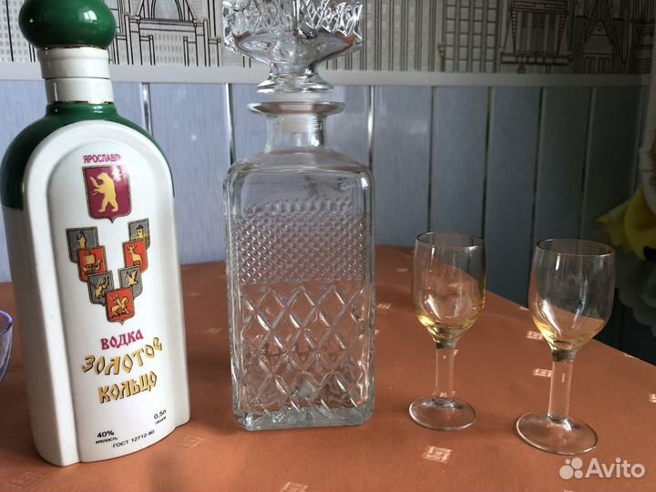 Хрустальный графин + подарочная бутылка