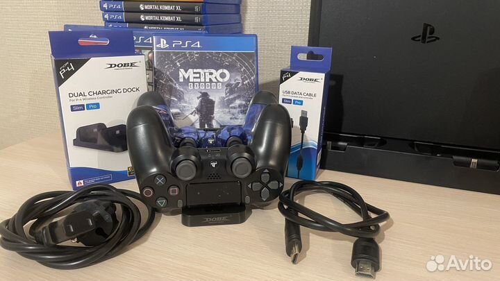 Sony ps4 slim чёрная + игры Ps4