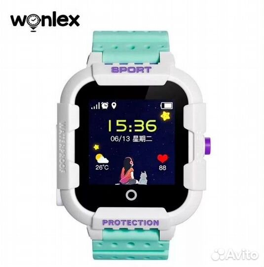 SMART baby watch Wonlex KT03 Зеленые детские сенсо