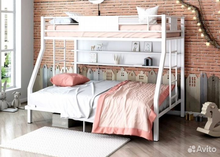 Двухъярусная кровать манеж с высокими бортиками