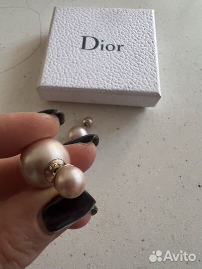 Серьги шарики dior