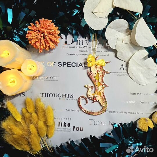 Игрушки из эпоксидной смолы на ёлку новыйгод набор