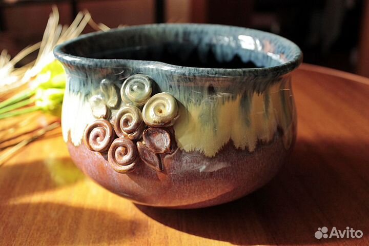 Ваза керамическая СССР керамика с глазурью