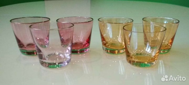 Стопки из цветного стекла 3 шт
