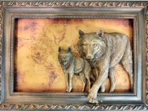 Постер Волчица с волчонком