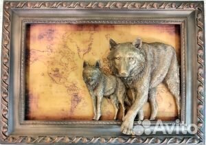 Постер Волчица с волчонком