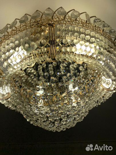 Люстра потолочная бу хрустальная