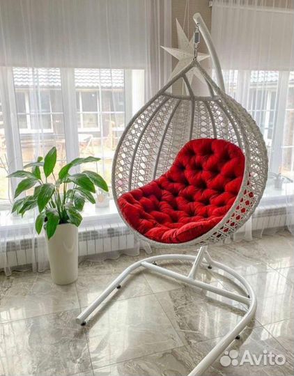 Подвесная качель из экоротанга 