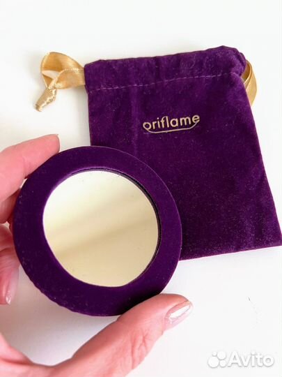 Зеркало карманное в бархатном мешочке