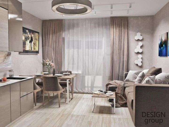 Своб. планировка, 37,4 м², 19/20 эт.