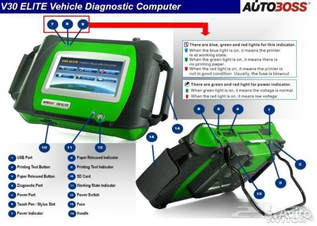 Автосканер AutoBoss V30 Elite obd2 Б\У