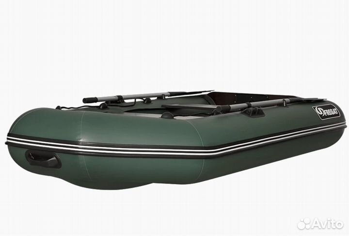 Лодка пвх Фрегат 320 ек с килем, зеленая