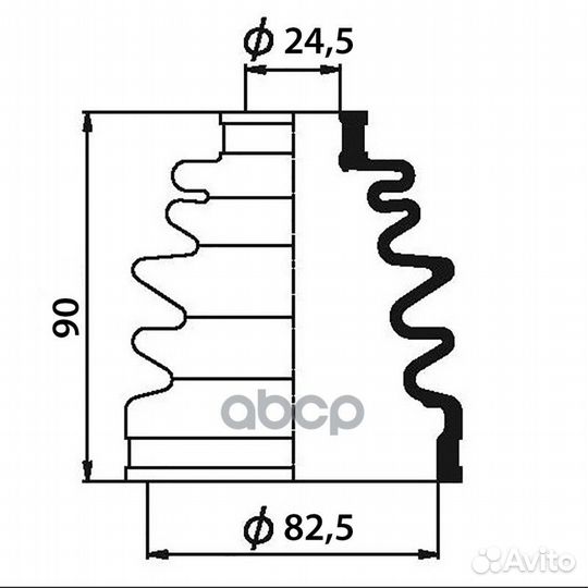 Пыльник внутр ШРУСа (d22 D76.5 H90) Honda 72