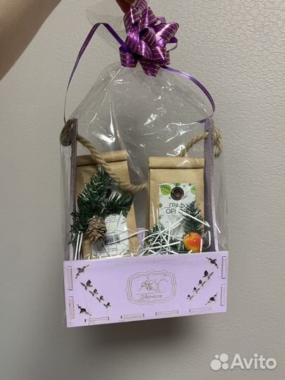 Ящик для цветов/ подарочный набор с чаем