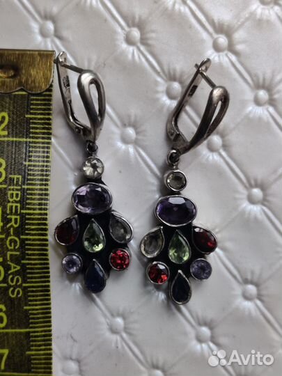 Серьги серебро 925 с амазонитом и другие