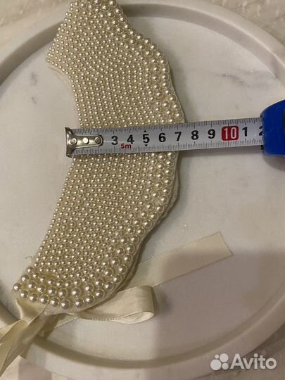 Вротничок воротник накладной жемчужиный белый