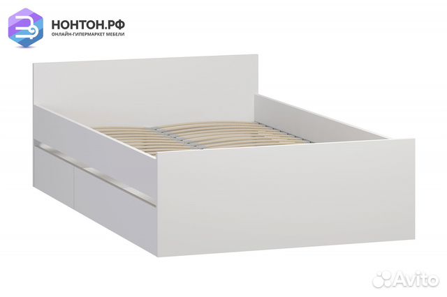 Кровать двуспальная Орион белая с ящиками