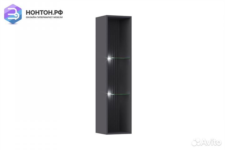 Витрина Оливия графит / графит софт