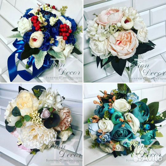 Букет дублер из искуственных цветов, браслеты
