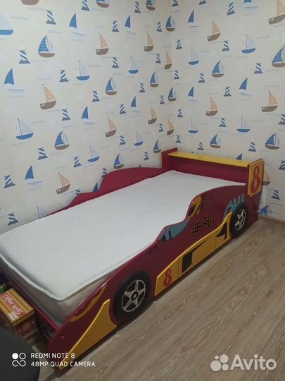 Кровать детская машина с матрасом