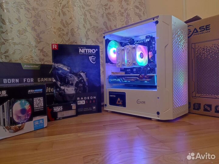 Белый игровой компьютер Intel 12ядер/Ddr4 16gb/Ssd