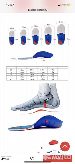 Детские ортопедические стельки новые