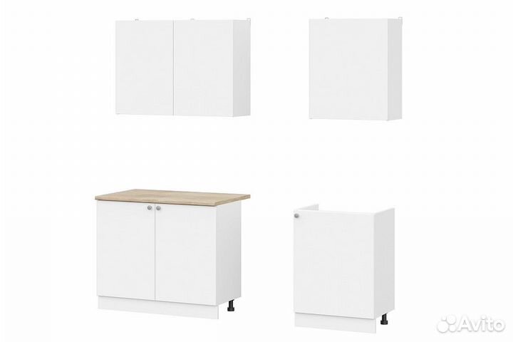 Готовая белая кухня со столешницей