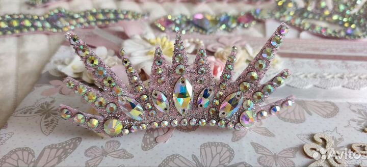 Корона, украшение на пучок, тика, диадема