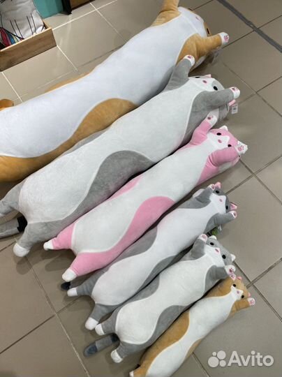 Игрушка-подушка кот батон длинный или сосиска